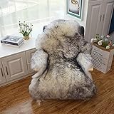 Altlue Real Genuine Sheepskin Rug Natural Sheepskin Throw Real Full Sheep skin Rugs Fluffy Fur Rug Authentic Sheep skin Seat Covers For Chairs Lambskin Seat Pads Cushion (70X100cm)
