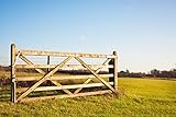 Ruby Timber Diamond Braced 5 Bar Field Farm Gate - Choose Size - Larch (11FT)