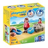 PLAYMOBIL 1.2.3 70406 Dog Train Car, for Children Ages 1.5 - 4