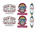 Ron Jon Surf Board Stickers Set X6 (Laminated) Water Resistant (Day of the Dead).