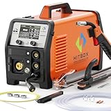HITBOX Aluminum MIG Welder with Double Pulse, 8-in-1, Gas/Gasless MIG, Flux Core, Stick, Lift TIG, Single/Dual Pulse, Spot Welding, Spool Gun Compatible (HIM250DPP)