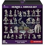 Wildspire Heroes, Animal Companions & Troll King for DND Miniatures Bulk 28mm DND Minis Dungeons and Dragons D&D Miniatures Dungeons and Dragons Unpainted Figures for Tabletop
