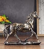 JXCBXJ Horse Resin Statue,Home Animal Decor,Horse Art Figurine Decorative Sculpture,for Home Office Decoration Gift.Copper.