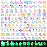 pupuluck Luminous Mini Resin Animals 120Pcs Mini Plastic Animals Glow in The Dark for Miniature Fairy Garden Accessories Micro Landscape Aquarium Potted Decoration and Garden Decor