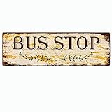Metal Tin Sign Bus Stop Funny Metal Signs Vintage Sign Retro Tin Signs Aluminum Metal Sign for Bedroom Kitchen Garden Wall Bab Club Coffee Hanging Sign Home Decor 4x16 Inch