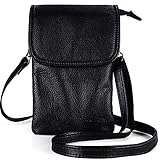 befen Genuine Leather Crossbody Bag, Cellphone Wallet, Small for Women Mini Shoulder Purse with Long Strap and Key Ring - Fit 8 Plus or Phone Less 6.5 Inch