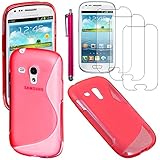 ebestStar - compatible with Samsung Galaxy S3 Mini Case GT-i8190, i8190N Ultra Thin S-line Cover, Soft Flexible Silicone Gel, + Stylus +3 Films, Pink [Phone: 121.6 x 63 x 9.9mm, 4.0'']
