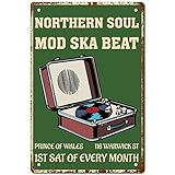 CREATCABIN Northern Soul Mod Ska Beat Metal Tin Sign Vintage Wall Art Decor House Plaque Poster for Home Bar Pub Garden Kitchen Coffee Garage Decoration 12 x 8 Inch