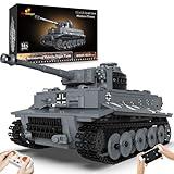 JMBricklayer RC WW2 Military Tiger Tank Building Blocks Sets for Adult, 61501 War Armor Battle Tank Vehicle Model Construction Toys with Motor & Remote, RC Tank Gifts for Boy 14+ (800 Pieces)