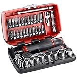 FACOM 1/4” Socket Set, 38 pcs, Nano Ratchet, Bits, Compact Case, R2NANOPB