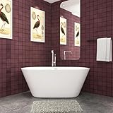 Skybathroom White Acrylic Bathtub 1500X700MM Freestanding Double Ended Modern Shower Bathroom