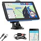 7 Inch GPS Sat Nav for Truck Car RV – Offline Car GPS Navigation, 2025 UK & Europe Maps Lifetime Updates, HD Touchscreen, Voice Guidance, Speed Camera Alerts, Type-C, with Sun Visor & Mount