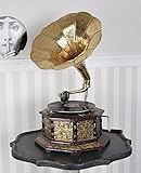 Gramophone Player Original/Working Gramophone Record Player 8gp - Wood, Brass - 78 RPM Record Support - Manual (Spring-driven) - Disc - Corded Electric - Antique Style - Ideal for Home Decor