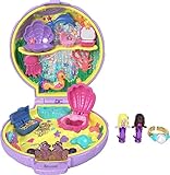 Polly Pocket Mermaid Dreams Collectible Compact, Under-the-Sea Theme, Special Box, 2 Mermaid Dolls, Wearable Ring & More, Ages 4 & Up