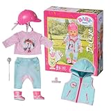 BABY born Deluxe Rider Outfit 831175 - Includes Trousers, Boots, Helmet, Horse Shirt, Vest, Riding Breeches, Whip, and Curry Comb for 43cm Dolls - Suitable for Children from 3 years Old