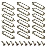 Yosawo 50Pcs Label Holder Metal Card Tag Holder Furniture Drawer Cabinet Tag Frame with Screws for Cabinets, Boxes, Shelf, Drawer, Wine Cellar and House Decoration(60 * 17mm/Bronze)