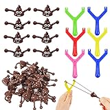 22pcs Funny Poo Slingshot Toy Set for Kids Adults,6 Sling with 16 Emoji Poo Mochi Squishy Toys,Poop Finger Shooting Slingshot Prank,Fun Mini Rubber Slingshot Flying Poop Toys Joke Toys Xmas Gifts