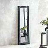 Julian Bowen Palais Mirror Full Length – Antique Wooden Wall Mounted, Glass, 130cm x 40cm, Full Body Mirror for Bedroom, Living Room & Dressing Room – Black