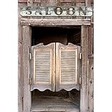 YongFoto 5x7ft Vinyl Photography Backdrop Vintage Old Western Swinging Saloon Shutter Doors Brick Wall Backdrops for Photo Shoots Party Adult Personal Portrait Photo Background Studio Props