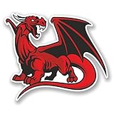 2 x 10cm Red Dragon Vinyl Sticker Decal Bike Laptop Car Wales Welsh Angry #6003 (10cm Wide x 8.5cm Tall)
