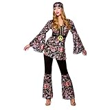 Adult Womens Peace Lovin' Hippie Fancy Dress Costume - X-Large (UK 22-24)