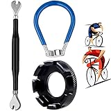 XCOZU 3 Pack of Bike Spoke Tool Set, Bike Spanner/Bike Wheel Spoke Key/Spoke Wrench, Bicycle Spokes Kit Forged Steel Bike Rim Correct Tool, 10-15 Gauge（Black and Blue）