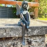 Fyne-Finds Resin Fairy Shelf Sitting Bronze Outdoor Garden Decorative Ornament Sculpture