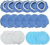 ISTUSHEWILL 20Pcs Car Polisher Pad Bonnet Set - 9-10 Inch Soft Microfiber/Woolen/Non-Woven Polishing Bonnet Buffing Pad Cover Car Waxers Bonnet Set for Orbital Buffer Polisher