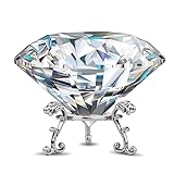 Adwikoso 80MM Large Crystal Diamond Paperweight with Stand Jewels Wedding Decorations Centerpieces Home Decor (3.15 inch)