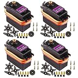 DaFuRui 4Pack MG996R Servo Motor，55g Metal Gear Torque MG996R Digital Servo Motor for Arduino Futaba JR RC Helicopter Car Boat Robot