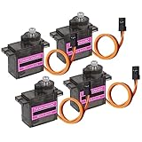 yusvwkj 4 Pack MG90 Micro Servo Motor Coreless 9G RC Metal Gear Servo Motor for Futaba JR RC Helicopter Car Boat Robot Arm Plane Arduino