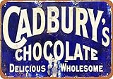 Cadbury's Chocolate Tin Wall Sign Metal Plaque Poster Warning Sign Iron Painting Art Decor for Bar Cafe Garden Bedroom Office Hotel Outdoor 8X12inch