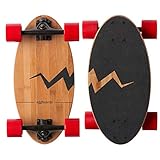 Eggboards Mini Longboard The Original - Bamboo Wood Cruiser Skateboard for Adults and Kids. Easy to Carry, Smooth to Ride