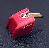 TacParts Stylus for Pioneer PL-100X, 200X, 300X, PL-400X, 512, 514, PN12, 119, 150, PC-12, 119 II - Red Aluminium Cartridge for Turntable