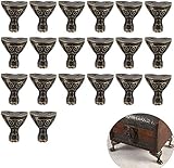 Namvo 20 PCS Antique Bronze Box Legs Feet Corner Protector Metal Hardware Decorative Jewelry Gift Box Wood Case