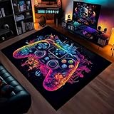 Nhemeylp Gaming Rug for Boys Room Non-Slip Play Mat Colorful Game Rug for Bedroom Living Room Gamer Room Decor Printed Gamepad Carpet for Boys Room Machine Washable, 60x90cm (Pattern 1)