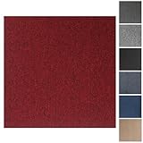 Carpet Tiles, 20pcs Carpet Tiles 50x50 for for Commercial Retail, Office, Home, Kitchen, Bedroom, Living Room, Bathroom (Red)