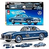 ​Mattel Brick Shop Hot Wheels Premium Series Building Set, Mercedes-Benz 300 SL with 1600 Pieces, Realistic Details and Metal Parts, Adult Collectors, HWW25