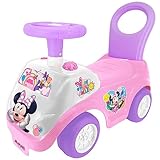 Kiddieland Disney Lights 'N' Sounds Ride-On: Minnie Mouse Kids Interactive Push Toy Car, Foot to Floor, Toddlers, Ages 12-36 Months, Large