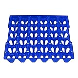Egg Flats Egg Tray Holder Turnover Basket Plastic 30 Egg Tray Supplies Eggs Crates Holder Poster 5 Egg Rack 30 Cell 5Pcs Egg Baskets (Blue)