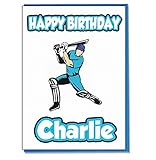 AK Giftshop Personalised Cricket Player Birthday Card - Any Name Age Relative
