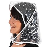 Large Polkadot Rain Hat | Hair Protector Hood + Neck Tie