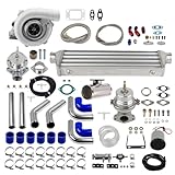 maXpeedingrods New T3 T4 T04E Universal Turbocharger Kit Stage III + Wastegate + 2.5" Turbo Intercooler + Piping