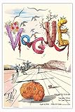 VOGUE - Fashion Magazine - April 1 1944 - Spring Letters with a Visage of Dali - Vintage Magazine Cover by Salvador Dali - Master Art Print (Unframed) 12in x 18in