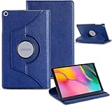 World biz Case for Samsung Galaxy Tab A 10.1 Inch 2019 (SM-T510/T515/T517) PU Leather Smart 360 Rotating Flip Stand Cover, Auto Wake/Sleep Tab T515 T510 Tablet Case (Blue)