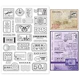 INFUNLY Vintage Tickets Stamps for Card Making DIY Postmarks Postage Silicone Clear Rubber Stamps for Cards Making Scrapbooking Photo Journal Album Decor 11.7x8.3Inch