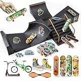 stochastic box Finger Skateboard Ramps Sets DIY Assembly Mini Finger Skateboard 14 Pieces Fingerboard Skatepark for Kids Children Training Props Fingerboard Park