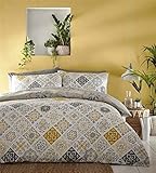 Homemaker Bedding Moroccan tile print duvet sets - quilt cover & pillow cases (Ochre,Double)