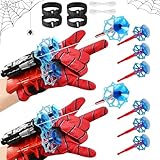 2 Pcs Spider Web Shooter for Kids Age 3-14, Spider Gloves Launcher Wrist Toys, Spider Web Shooters with Darts and Gloves, for Boys and Girls Costume Cosplay Gift, Christmas & Birthday Gifts