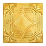 Vintage Pattern Tin Ceiling Tiles, Emboss Interior Wall Panel, for Living Room PL81 10tiles/lot (Golden)